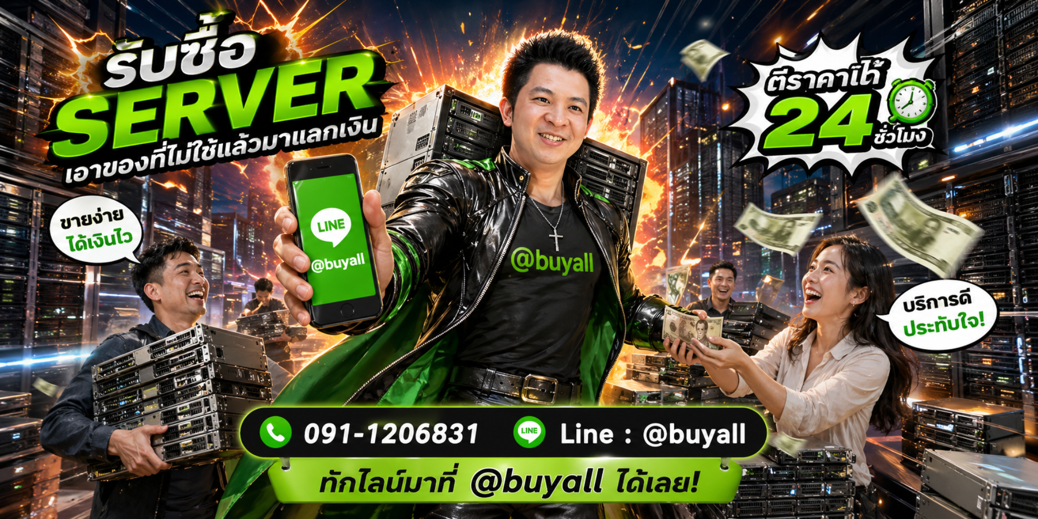 รับซื้อ Server ติดต่อ LINE @buyall ตีราคาได้ 24 ชั่วโมง